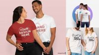 2297+ Free Couple T Shirt Mockup Advanced Editable Template Free