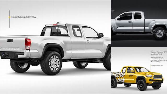 230+ Toyota Tacoma TRD Off-Road 2016 PSD Mockup Half Side View Elegant and Stylish Mockup