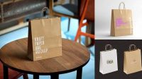 2300+ Kraft Paper Bag PSD Mockup Half Side View Advanced Editable PSD