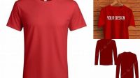 2302+ Mockup Baju Merah Professional PSD Template