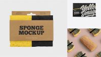 2302+ Sponge PSD Mockup Front View Professional Design PSD