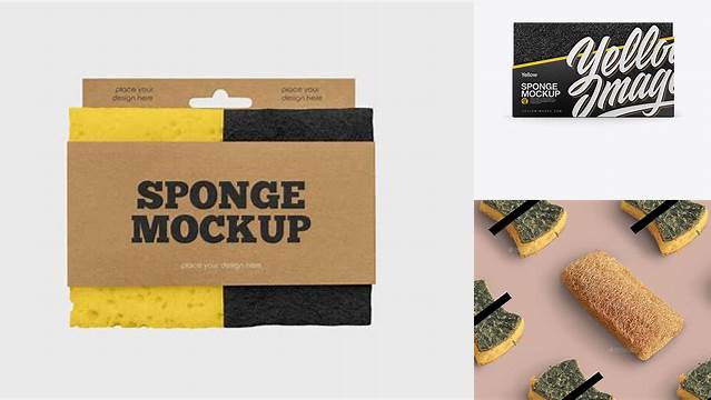 2302+ Sponge PSD Mockup Front View Professional Design PSD