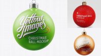 2303+ Matte Christmas Ball PSD Mockup Front View Free Photoshop Mockup Design