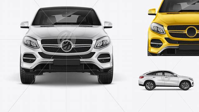 2305+ Mercedes-Benz GLE Coupe 2016 PSD Mockup Front view High-End Professional PSD Resources