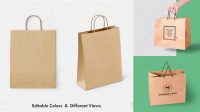 2305+ Paper Bag with Window PSD Mockup Half-Side View Download Free Editable PSD Template