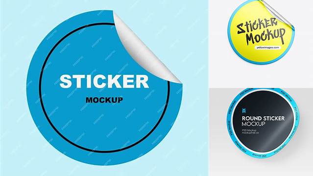 2311+ Metallic Round Sticker PSD Mockup Creative Layered Mockup Freebie