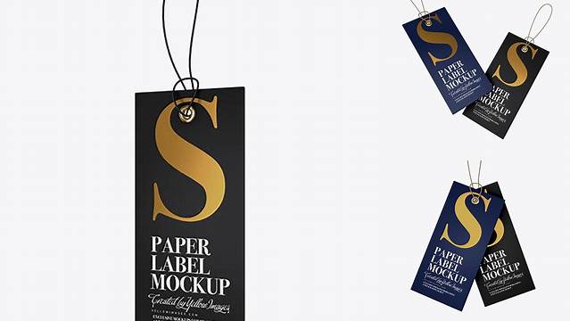 2311+ Textured Paper Label With Rope PSD Mockup Half Side View Versatile Mockup for Designers