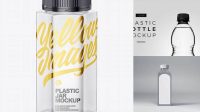 2313+ Clear Plastic Bottle with Glossy Cap PSD Mockup Front View Free PSD