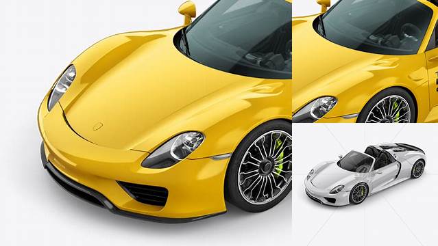 2314+ Porsche 918 Spyder PSD Mockup Half Side Left View Free Downloadable PSD