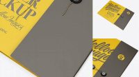 2315+ Matte Folder With String Closure High-Angle Shot Premium Freebie for Designers