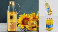 2316+ Sunflower Oil Bottle Mockup Free Graphic Mockup PSD