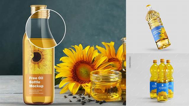 2316+ Sunflower Oil Bottle Mockup Free Graphic Mockup PSD