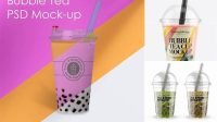 2317+ Cup WIth Strawberry Bubble Tea PSD Mockup Download Free