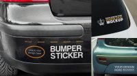 232+ Bumper Sticker Mockup Psd PSD for Free