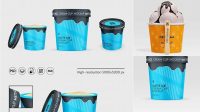 2325+ Matte Ice Cream Cup PSD Mockup Front View Photoshop PSD Free for Designers