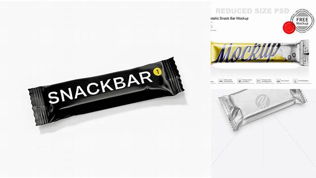 2331+ Glossy Metallic Snack Bar PSD Mockup PSD Free Download