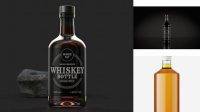 2332+ Black Matte Whiskey Bottle PSD Mockup Modern Free PSD Template