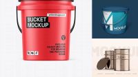 2332+ Matte Bucket PSD Mockup Front View Professional Graphic PSD Download