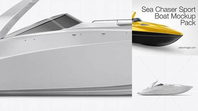 2332+ Sea Chaser Sport Boat PSD Mockup Top View High-Resolution PSD Download