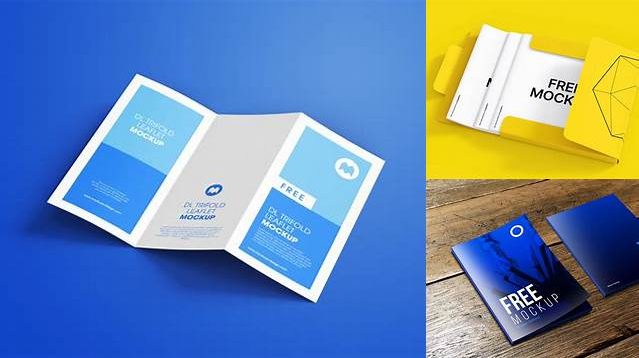 2338+ Folder With Brochures PSD Mockup Half Side View Premium Quality PSD Freebie