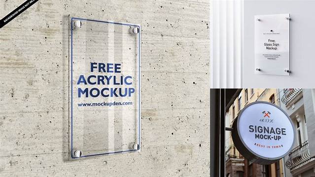 2342+ Acrylic Sign Mockup Free Free PSD