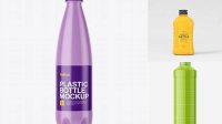 2348+ 500ml Glossy Plastic Bottle PSD Mockup Front View Easy Editable