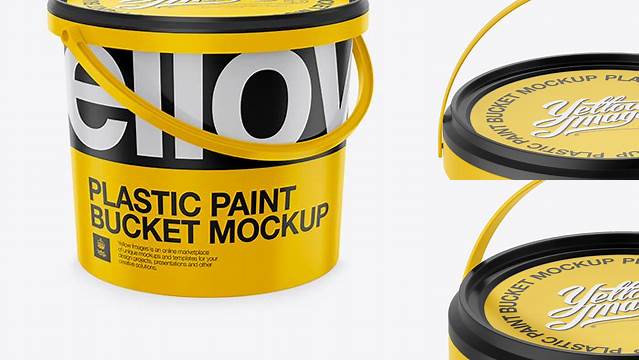 235+ Plastic Bucket PSD Mockup Halfside View High-Angle Shot Elegant Free Template