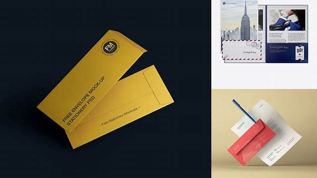 2350+ Matte Folder with Papers and Envelope PSD Mockup Premium Mockup Freebie