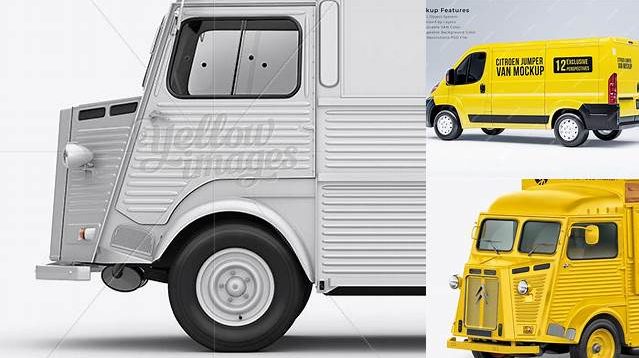 2352+ Citroën HY Van PSD Mockup Left Side View Layered PSD for Easy Editing