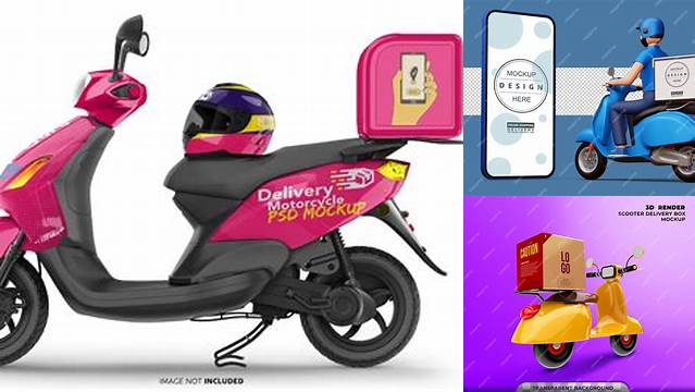 2353+ Delivery Motorcycle Mockup Free Editable PSD File