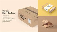 2355+ Gift Card in Carton Cover PSD Mockup Top View Creative Design PSD Free Download