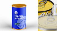 2359+ Matte Tin Can with Transparent Cap PSD Mockup Front View High Angle Shot Advanced Editable Template Free