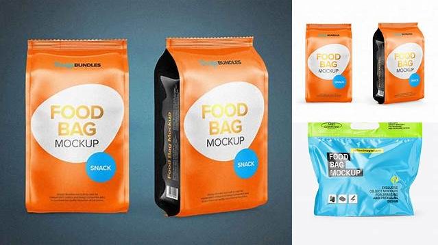 236+ Glossy Plastic Food Bag PSD Mockup Front View Custom PSD Mockup Template