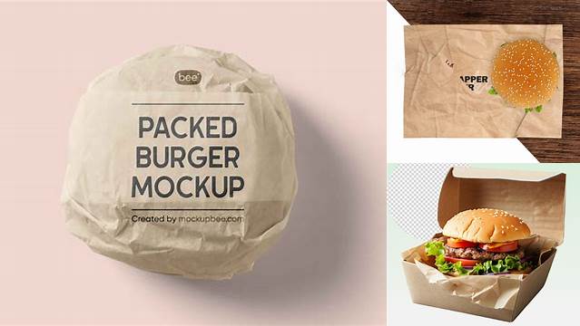 2364+ Burger Wrapper Mockup PSD Download