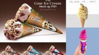 2365+ Ice Cream Cone PSD Mockup Layered PSD File Free Download