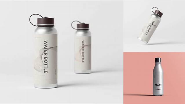 2366+ Aluminum Water Bottle Mockup Free Premium PSD Freebie