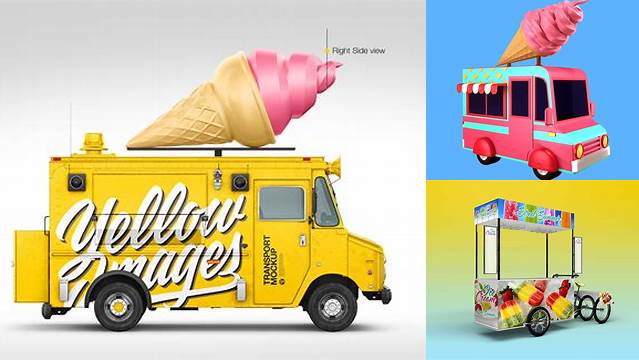 2366+ Ice Cream Car Mockup Fully Layered PSD Freebie