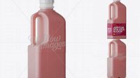 2367+ Plastic Red Juice Jug PSD Mockup Halfside Back View Customizable Design Files