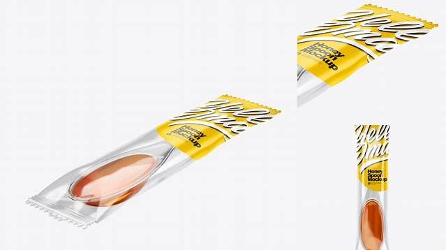 2368+ Honey Spoon in Sachet PSD Mockup Creative Layered Design File