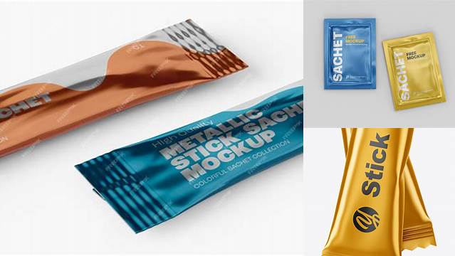 2368+ Matte Metallic Stick Sachet PSD Mockup Download Professional PSD