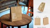 237+ 1 kg Kraft Paper Bag PSD Mockup Front View Editable Design PSD File