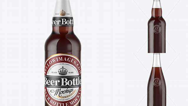 237+ 500ml Clear Glass Brown Ale PSD Mockup Fully Customizable Mockup PSD Free