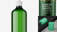 2376+ Green Liquid PET Bottle with Pump PSD Mockup Layered PSD for Easy Editing