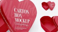 2379+ Opened Heart Shaped Matte Carton Box PSD Mockup High-Angle Shot High-End Professional PSD Resources