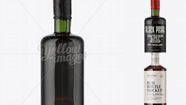 2380+ Green Glass Rum Bottle with Wax Top PSD Mockup Download Free Editable PSD Template