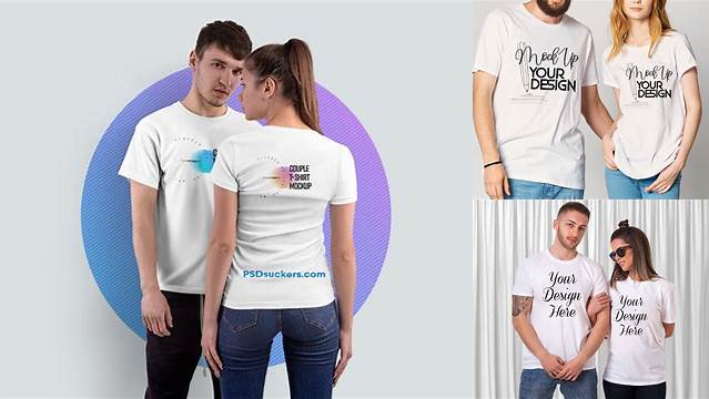 2381+ Couple Tshirt Mockup For Free Download