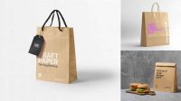 2382+ Kraft Bag with Label PSD Mockup Front View Layered Photoshop Template