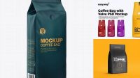 2382+ Matte Coffee Bag with Valve PSD Mockup Half Side View Free Downloadable Graphic Resource