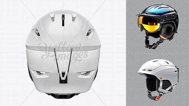 2384+ Ski Helmet PSD Mockup Back View Versatile Photoshop File