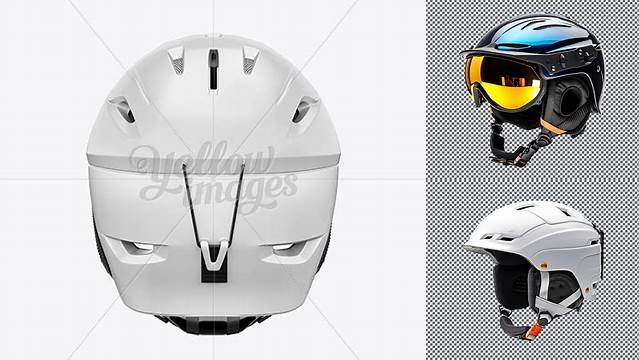 2384+ Ski Helmet PSD Mockup Back View Versatile Photoshop File